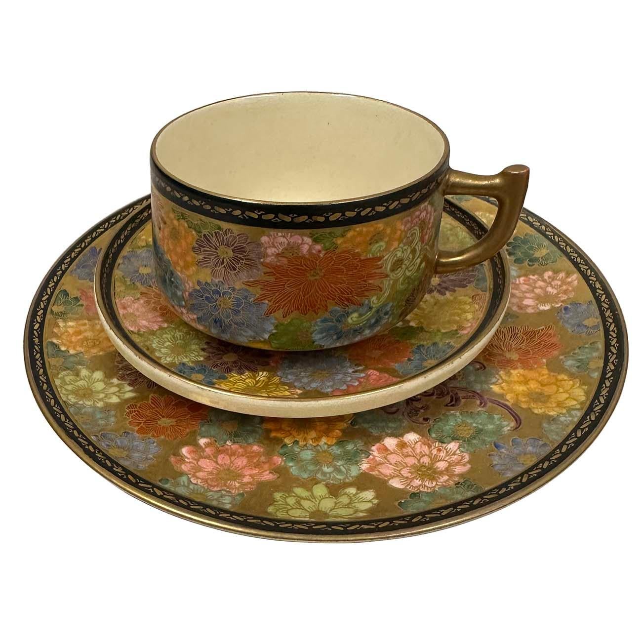 Mid-20th Century Japanese Satsuma Tea set, 21 pieces For Sale 3