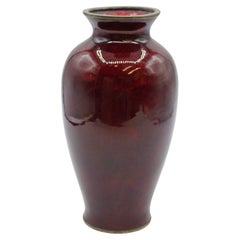 Mid-20th Century Japanese Signed Yamamoto Ginbari Cloisonne Vase