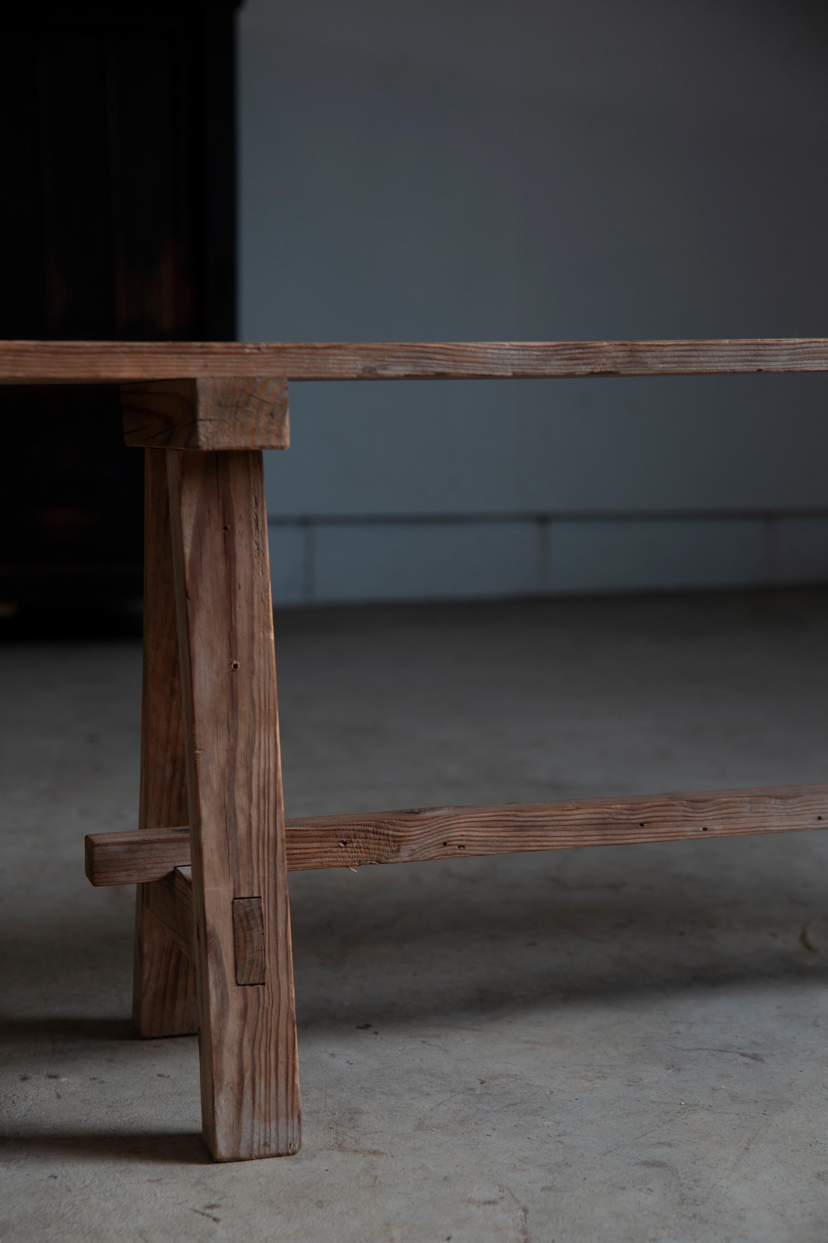 mediados del siglo 20 japonés vintage Sugi cedro banco largo wabi sabi, Japandi en venta 7