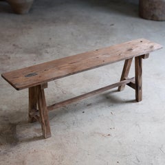 mid 20th Century Japanese vintage Sugi cedar long bench wabi sabi, Japandi