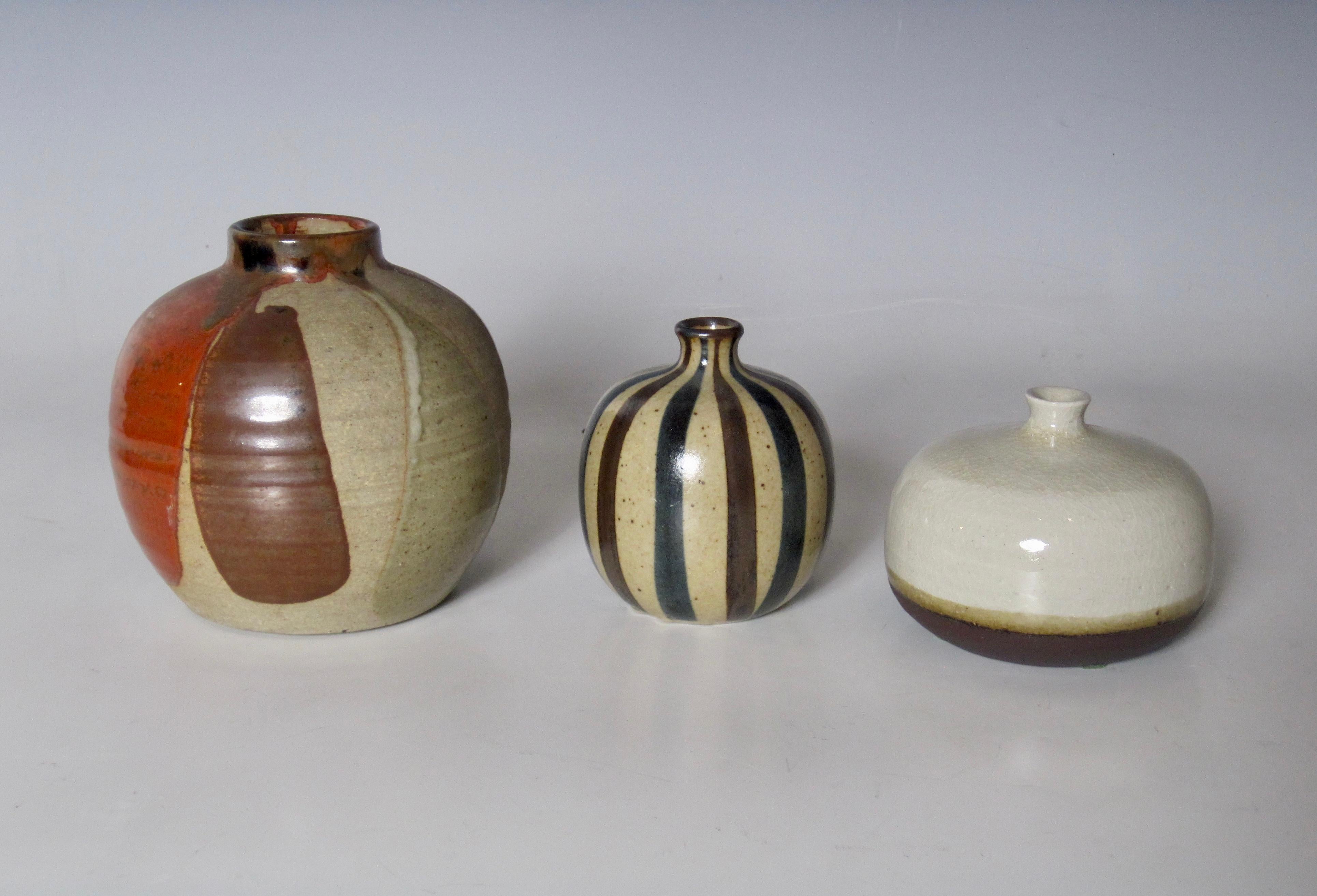 Mid-Century Modern Mid 20th Century Japanese Weed Pots and Vase, Collection of Three