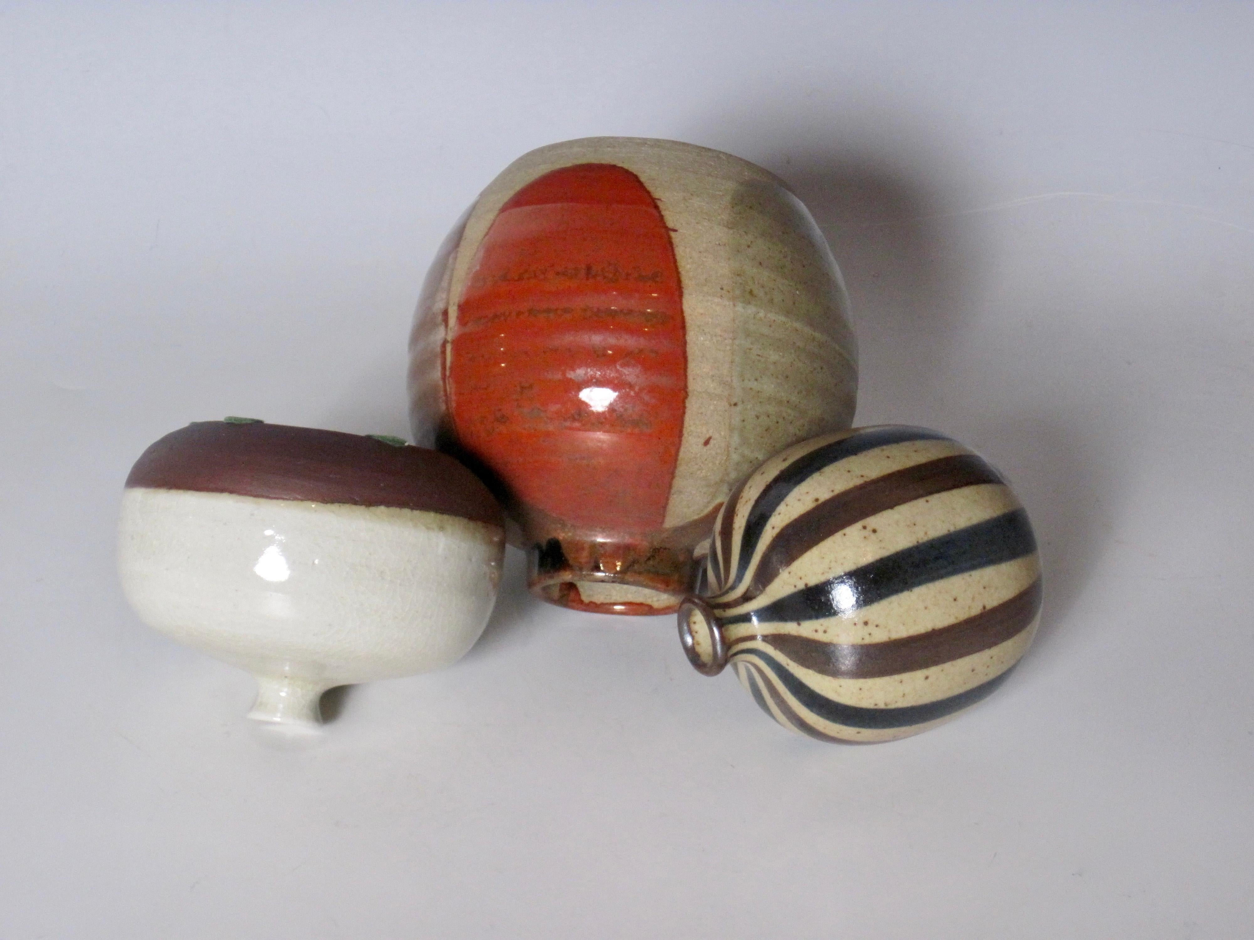 Mid 20th Century Japanese Weed Pots and Vase, Collection of Three In Good Condition In Ferndale, MI