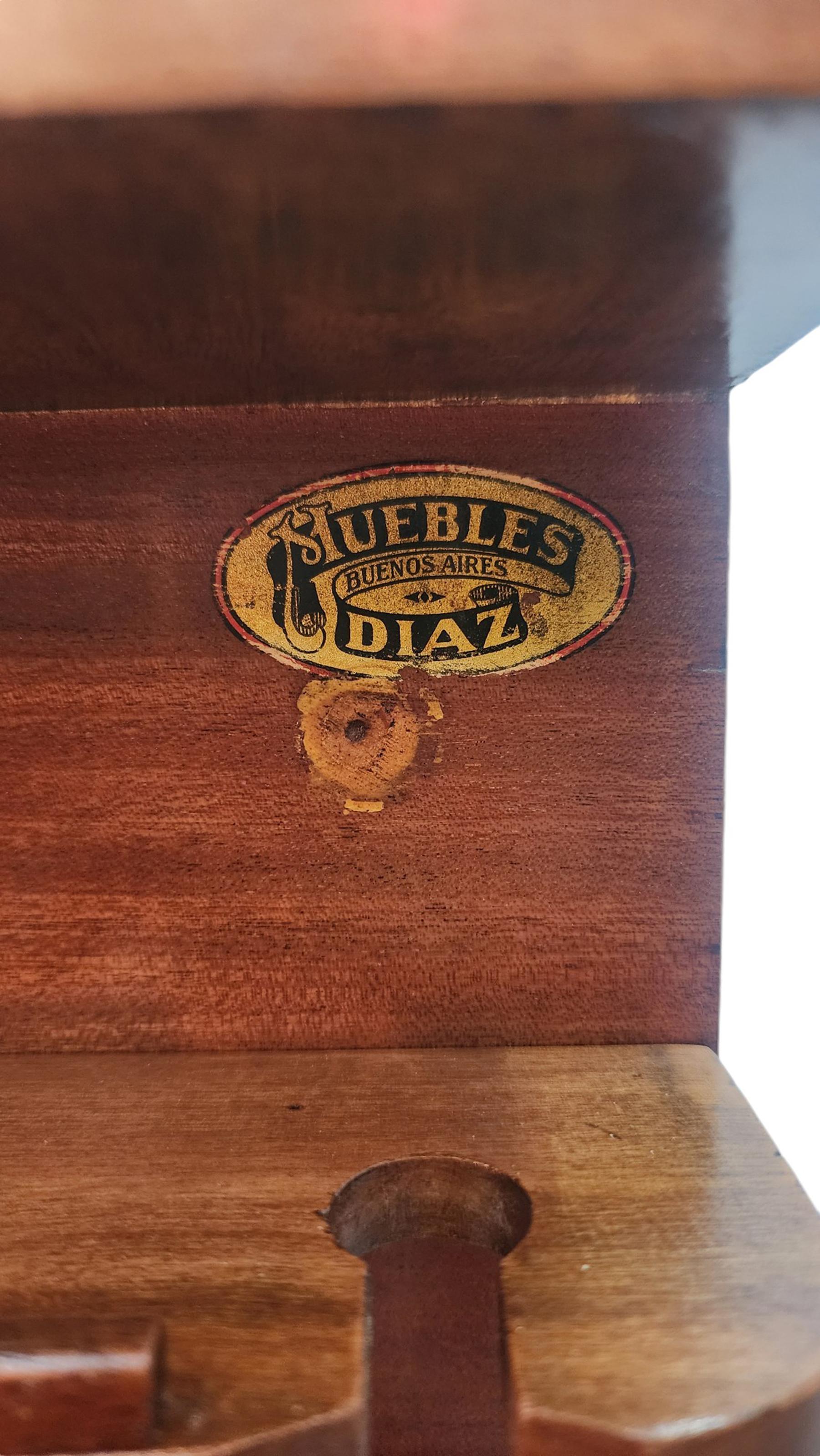 Mid-20th Century Jean-Charles Moreaux-Style Parchment and Wood Dry Bar, France For Sale 4