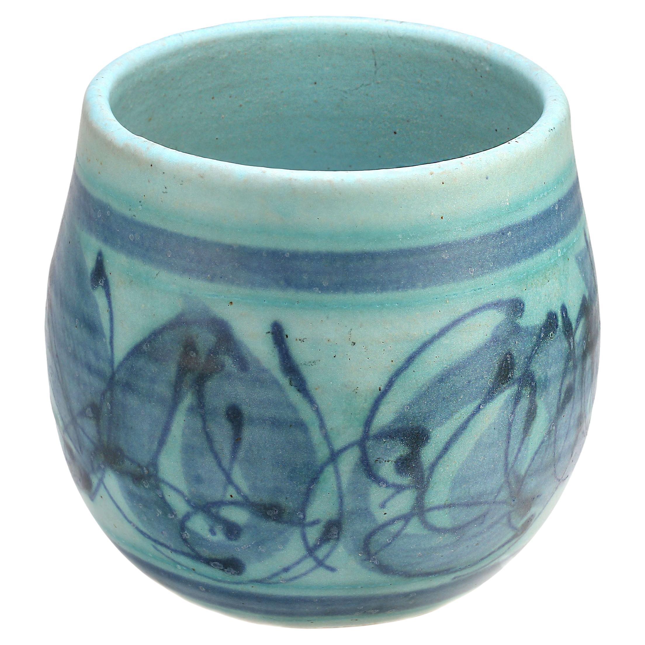 Mid 20th Century Jt Abernathy Blue Glaze Bowl