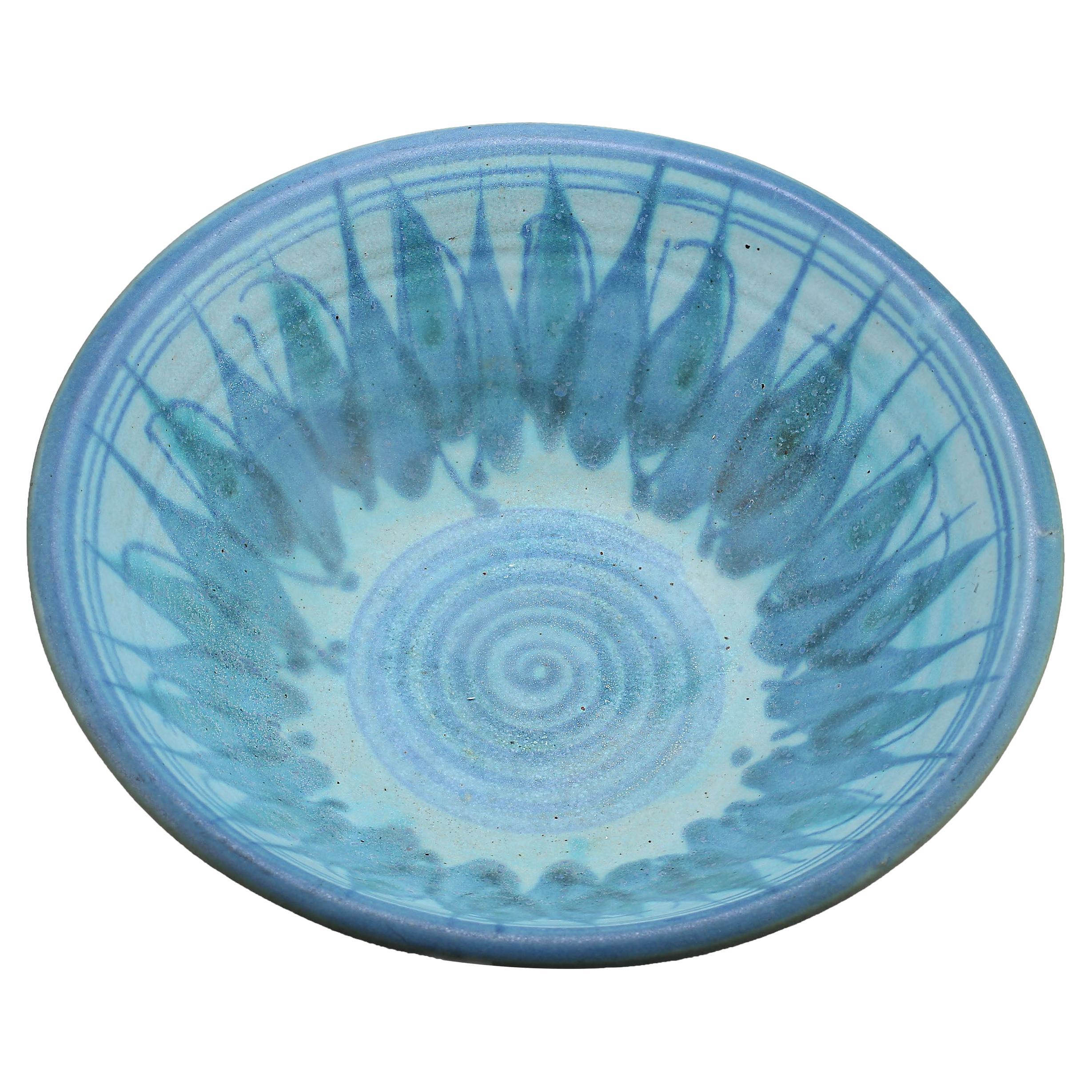 Mid 20th Century Jt Abernathy Distinctive Blue Glaze Bowl