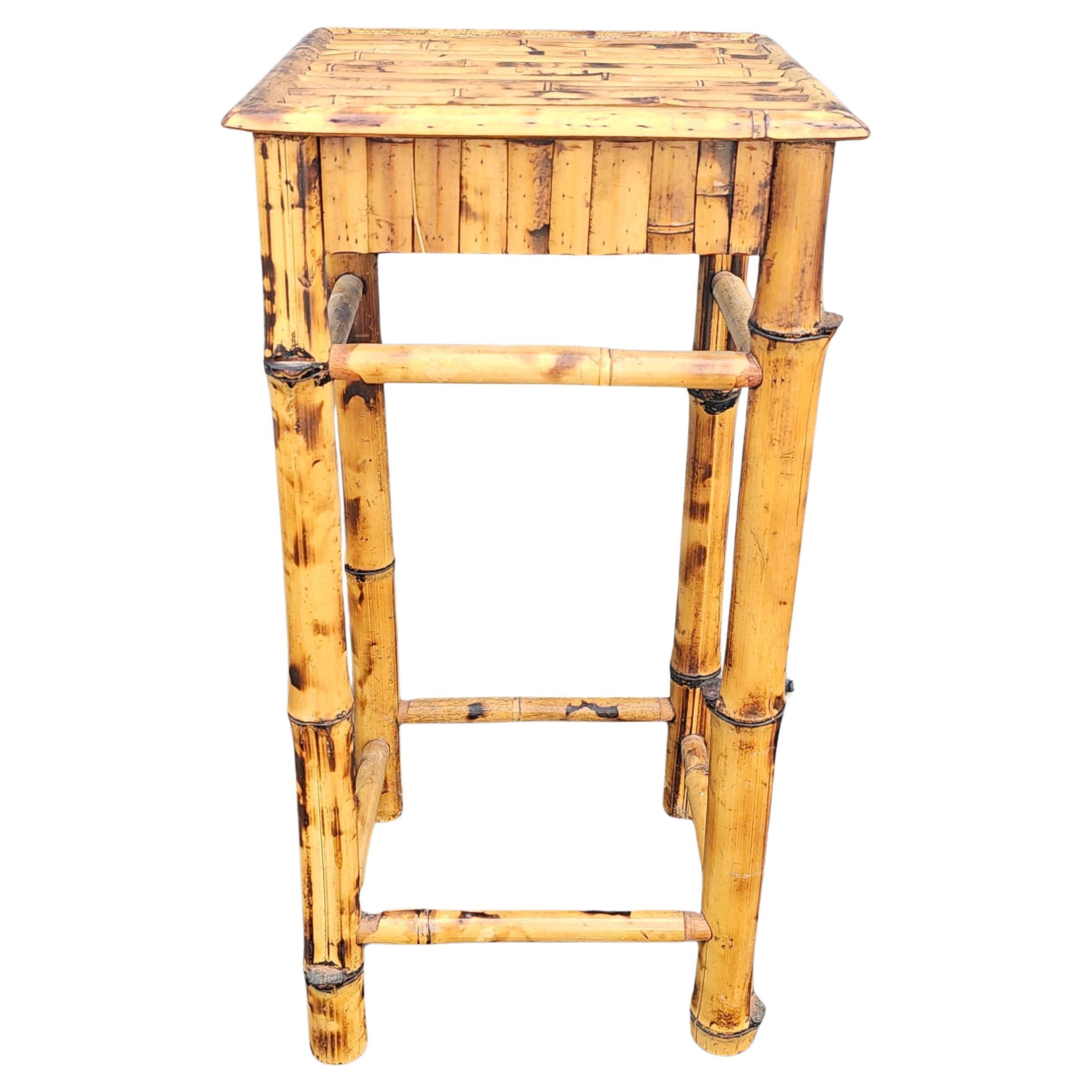 Mitte des 20. Jahrhunderts Jumbo Bambus und Split Reed Beistelltisch Pedestal Plant Stand