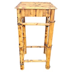 Mitte des 20. Jahrhunderts Jumbo Bambus und Split Reed Beistelltisch Pedestal Plant Stand