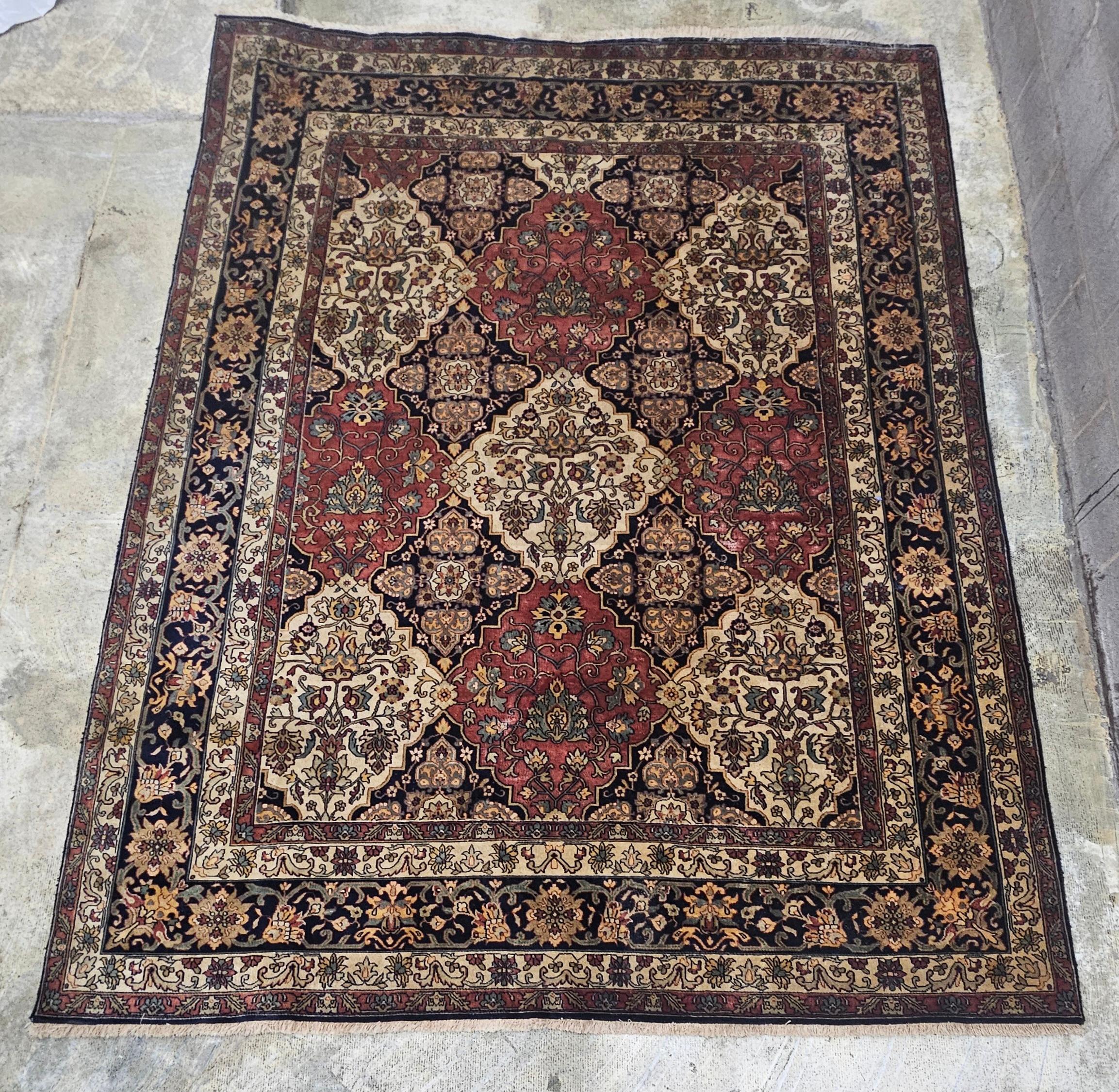 Kermanshah-Holzteppich aus der Mitte des 20. Jahrhunderts 8' x 10' (Moderne der Mitte des Jahrhunderts) im Angebot