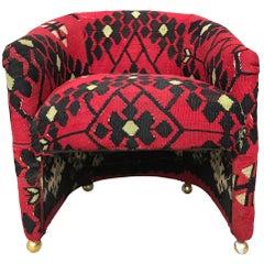 Mid-20th Century Kilim Upholstered Club Chair