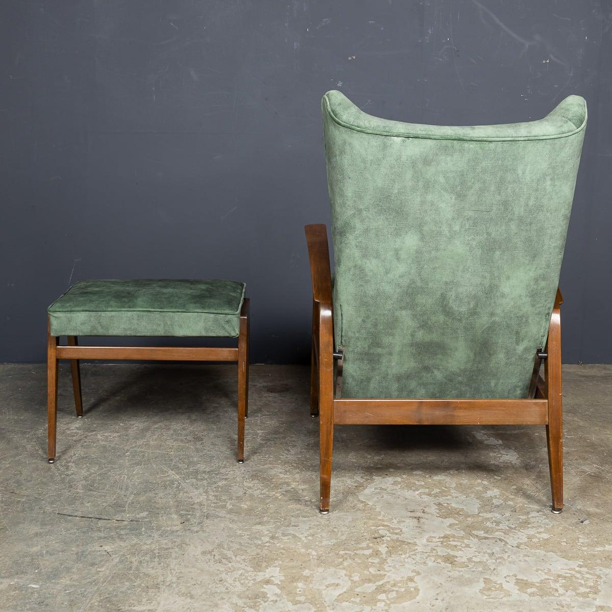 Milieu du XXe siècle Knoll Antimott Recliner & Footstool c.1960 Bon état - En vente à Royal Tunbridge Wells, Kent