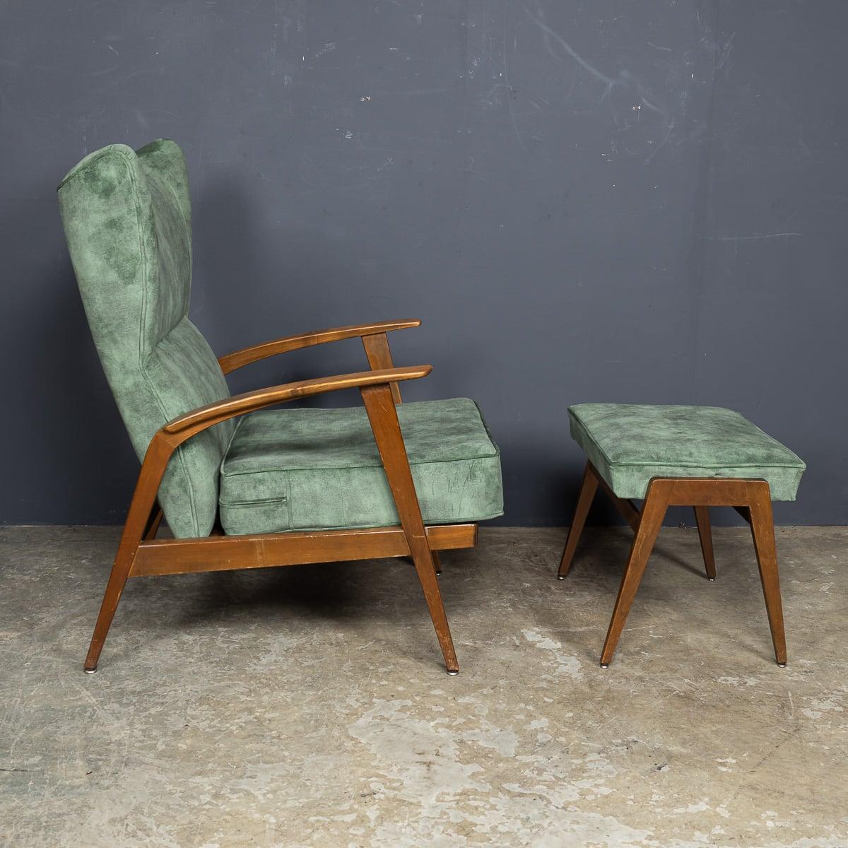 20ième siècle Milieu du XXe siècle Knoll Antimott Recliner & Footstool c.1960 en vente