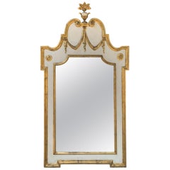 Mid-20th Century La Barge Giltwood Painted Mirror, Made in Italy, Labeled
