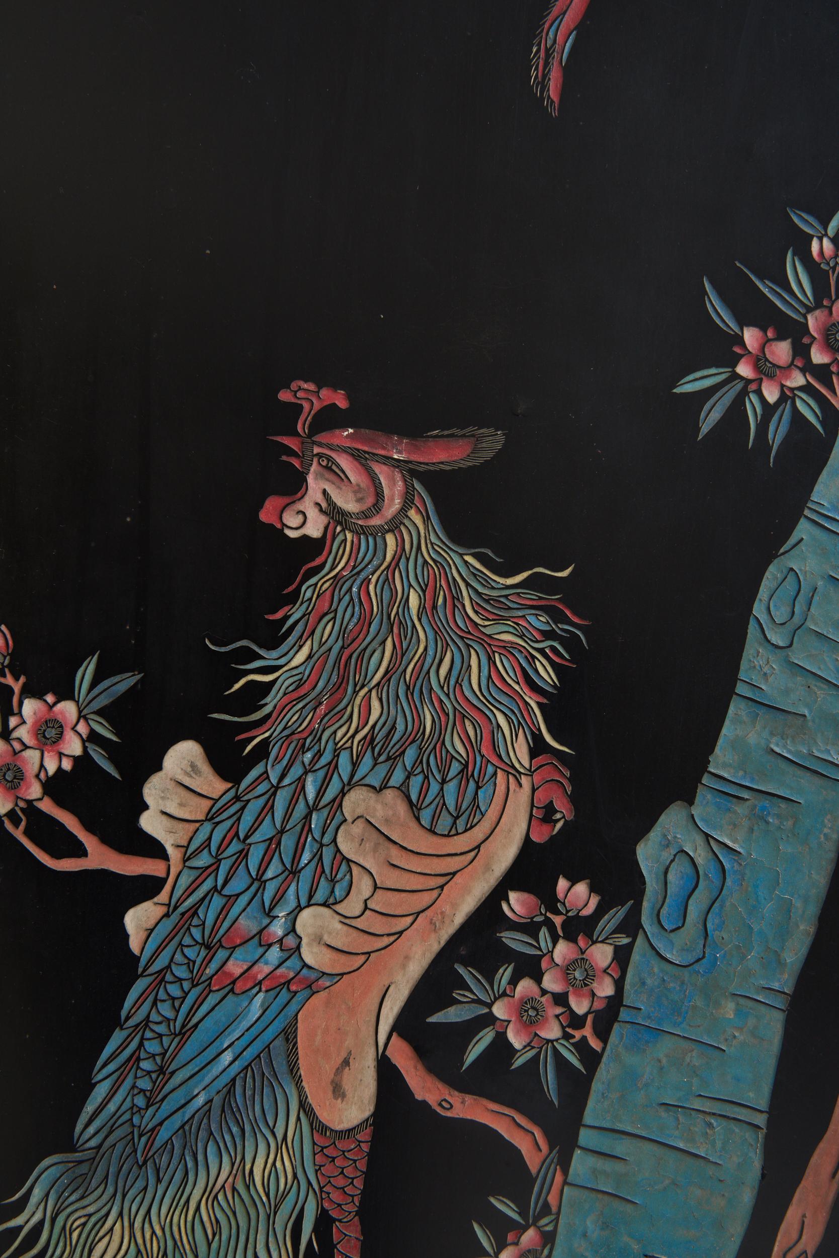 Mid-20th Century Lacquer 8 Leaf Screen 1