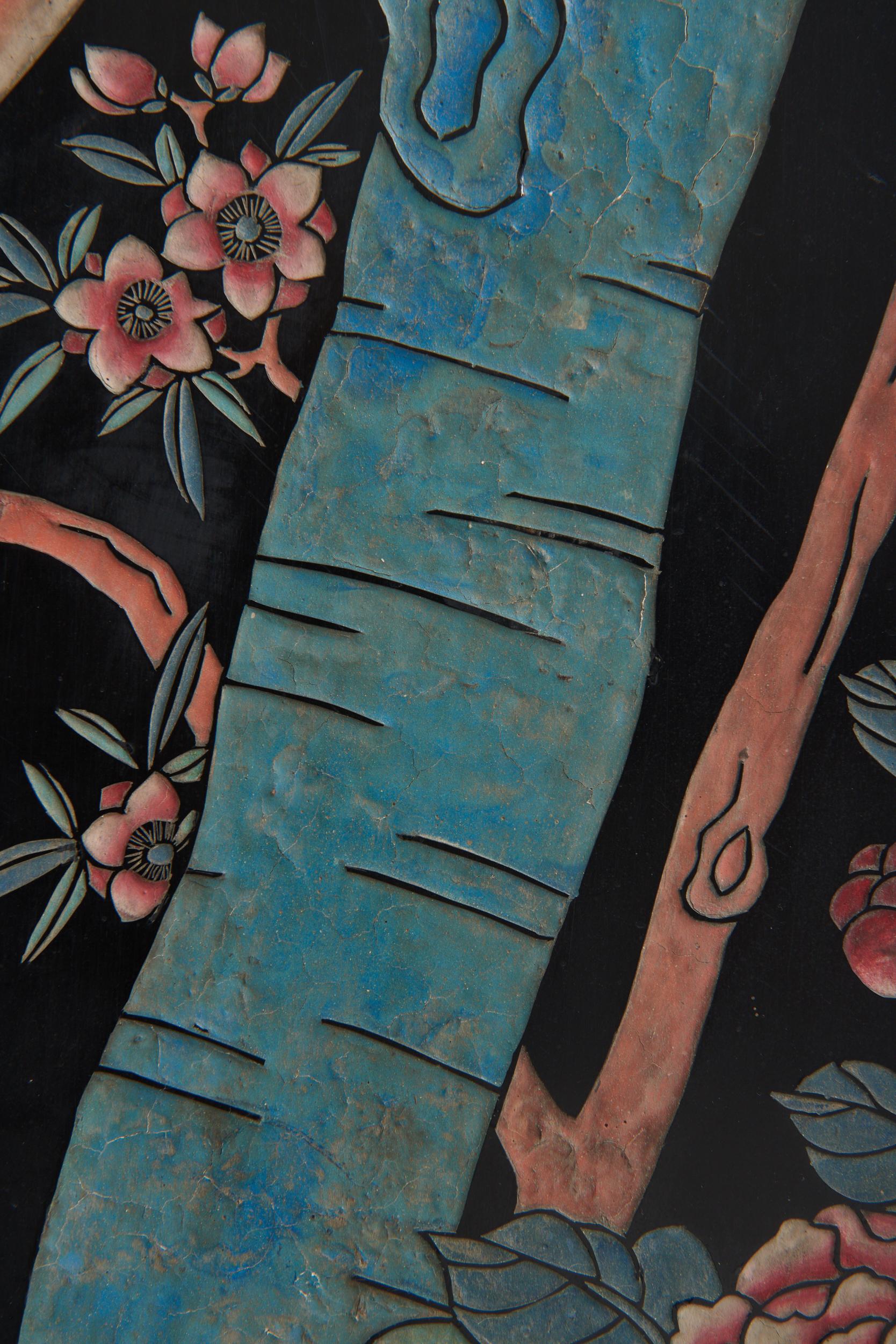 Mid-20th Century Lacquer 8 Leaf Screen 2