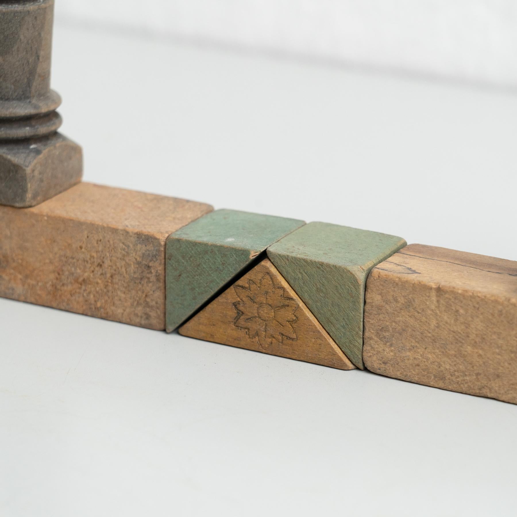Mid-20th Century Lacquered Wooden Architectural Construction Set, Spain For Sale 9