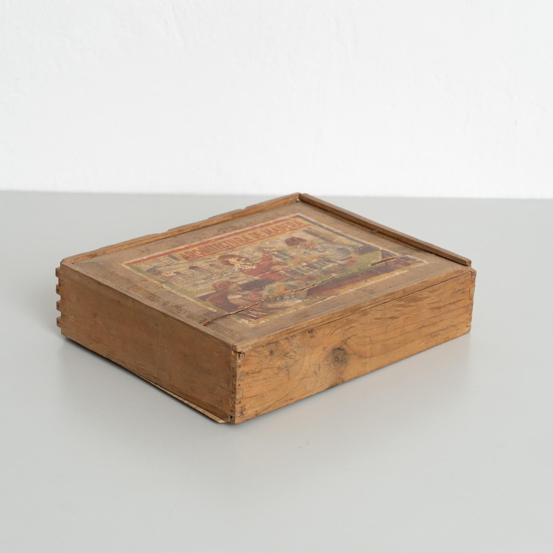 Spanish Mid-20th Century Lacquered Wooden Architectural Construction Set, Spain For Sale