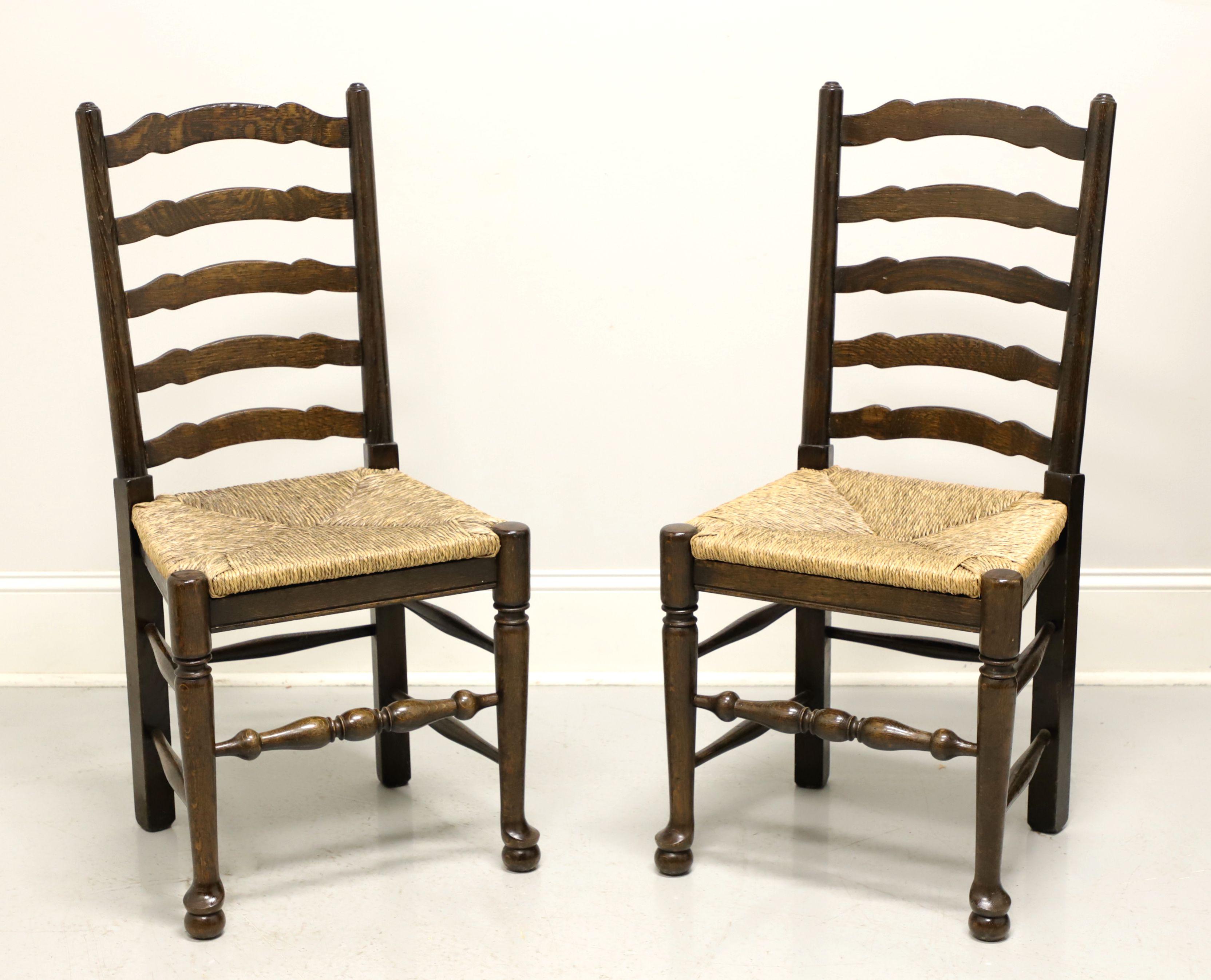 Mid 20th Century Ladder Back Side Chairs with Rush Seats - Pair B 5