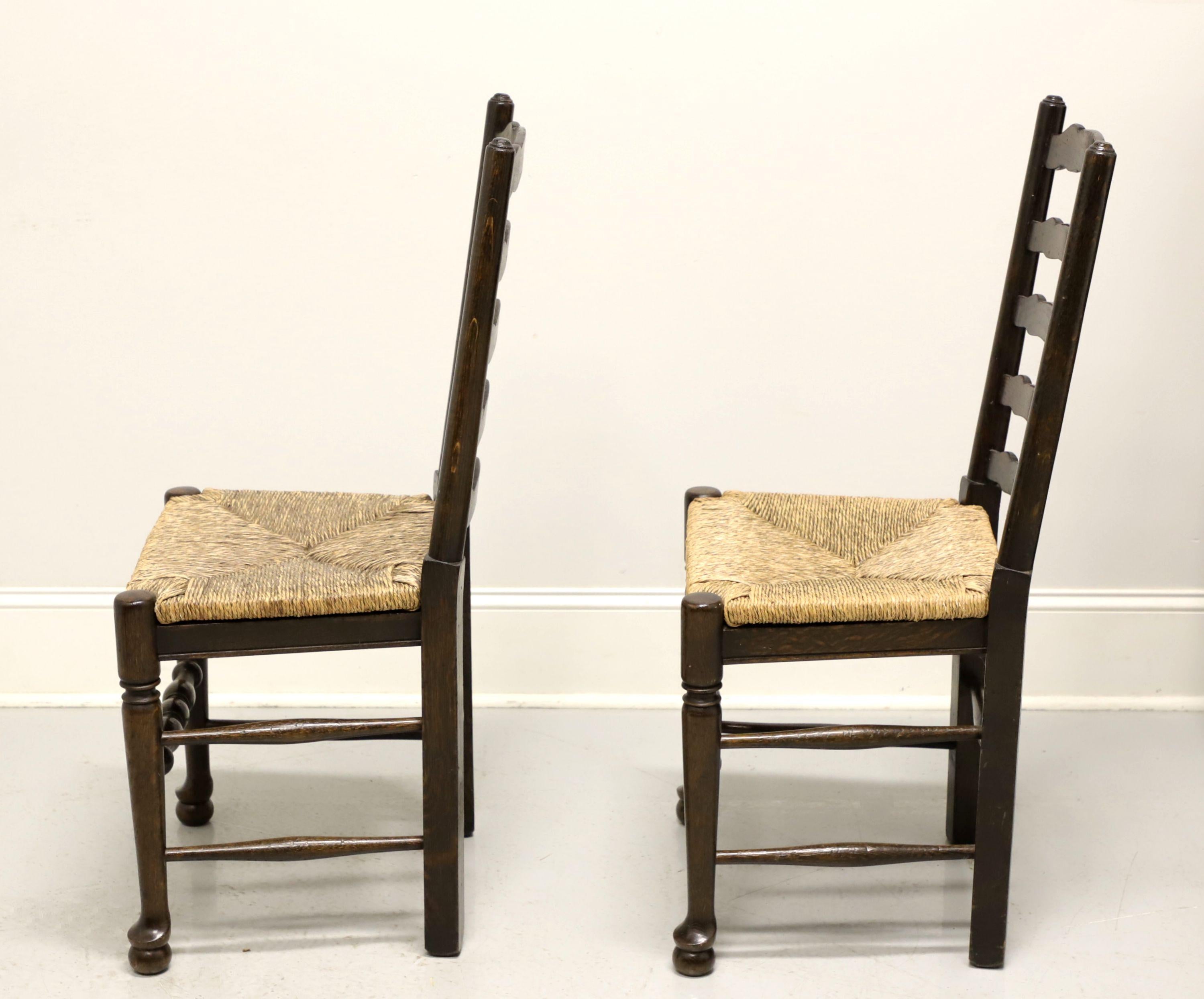 Mid 20th Century Ladder Back Side Chairs with Rush Seats - Pair B 1
