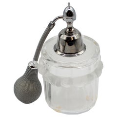 Mitte des 20. Jahrhunderts Lalique Parfümflasche mit Zerstäuber, das Modell Robinson