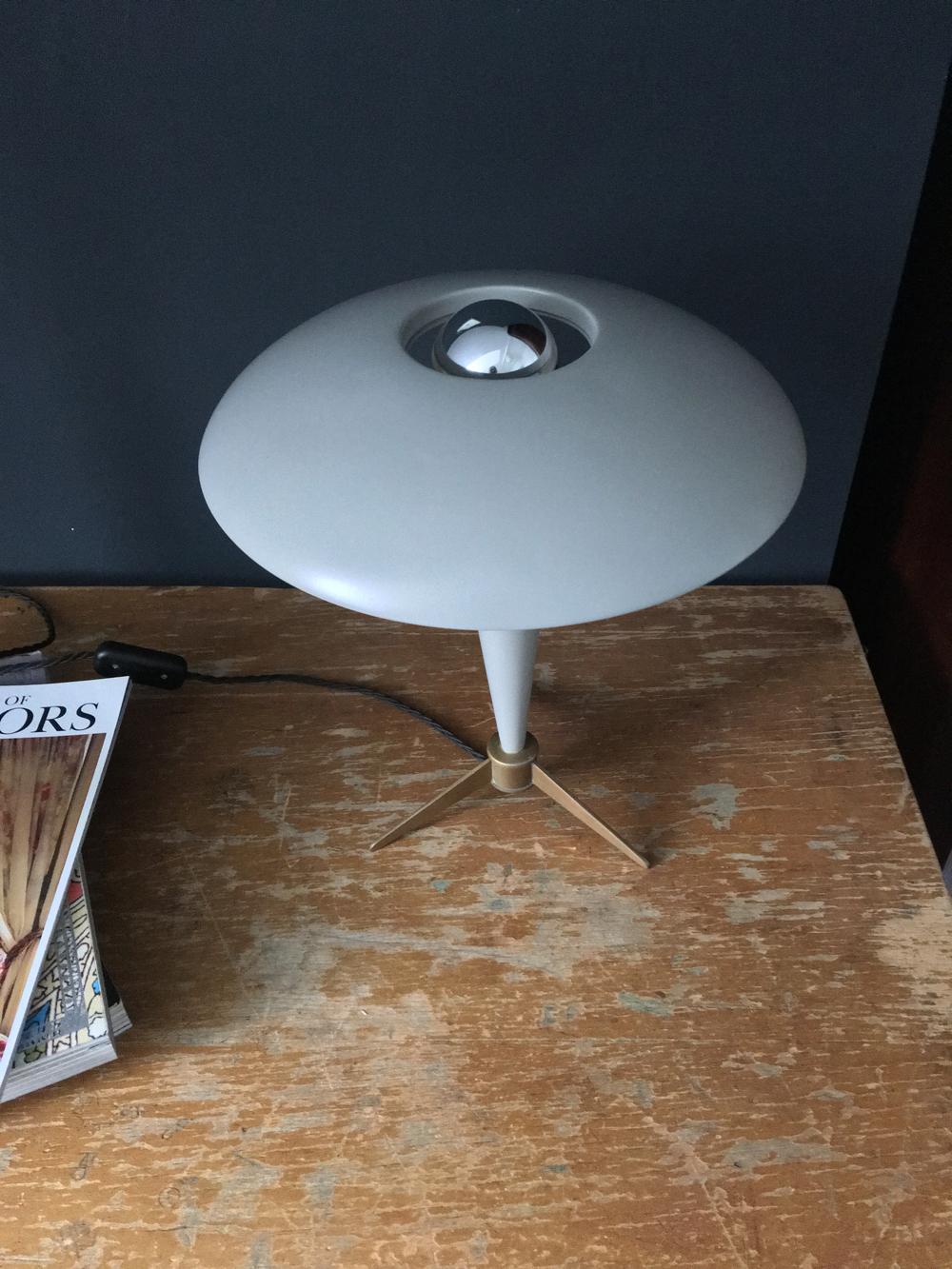 Mid-20th Century Lamp in Grey with Tripod Base by Louis Kalff for Philips 1