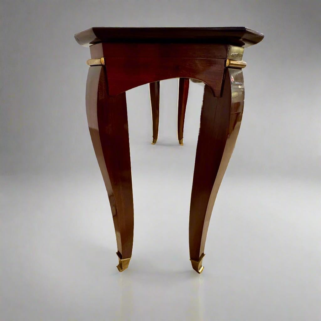 Patinated Mid-20th Century Large Art Deco Console designed by Maurice Rinck, France For Sale