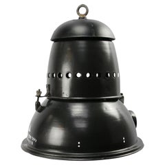 Mid-20th Century Large Black Enamel Industrial Pendant Lamp