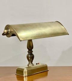 Mid 20th Century Large Brass Bankers Desk Lamp
