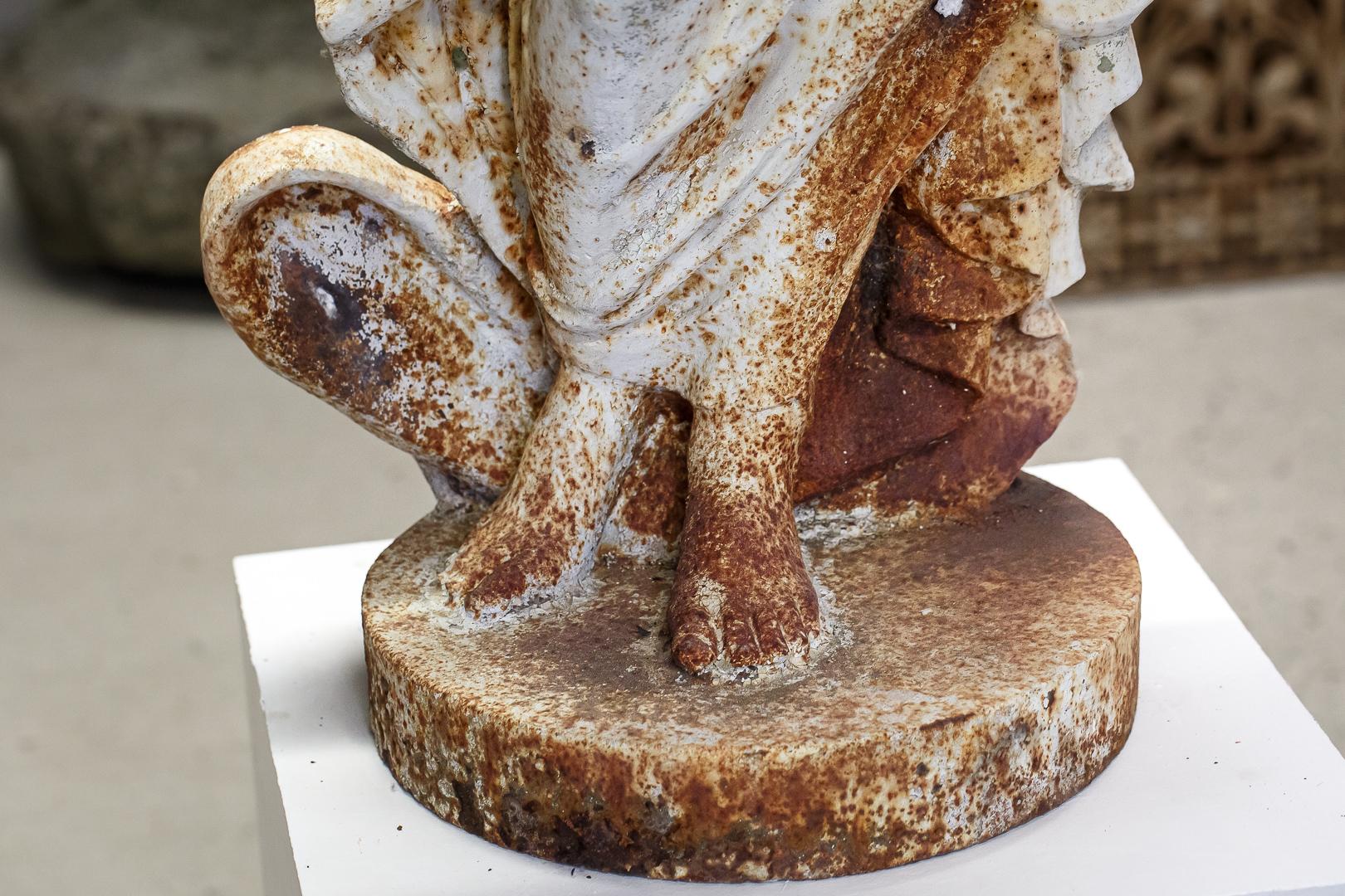 Mid-20th Century Large Cast Iron Maiden Statue 7