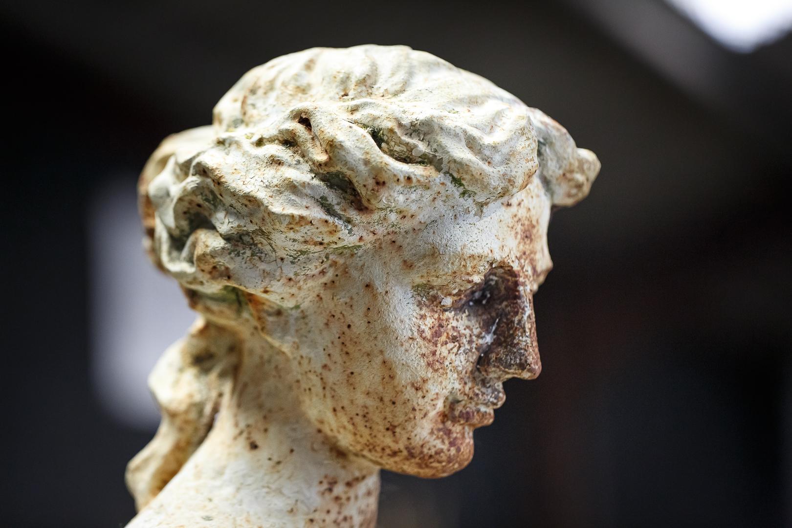 Mid-20th Century Large Cast Iron Maiden Statue 2