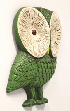 Mid 20th Century Large Ceramic Owl Wall Hanging