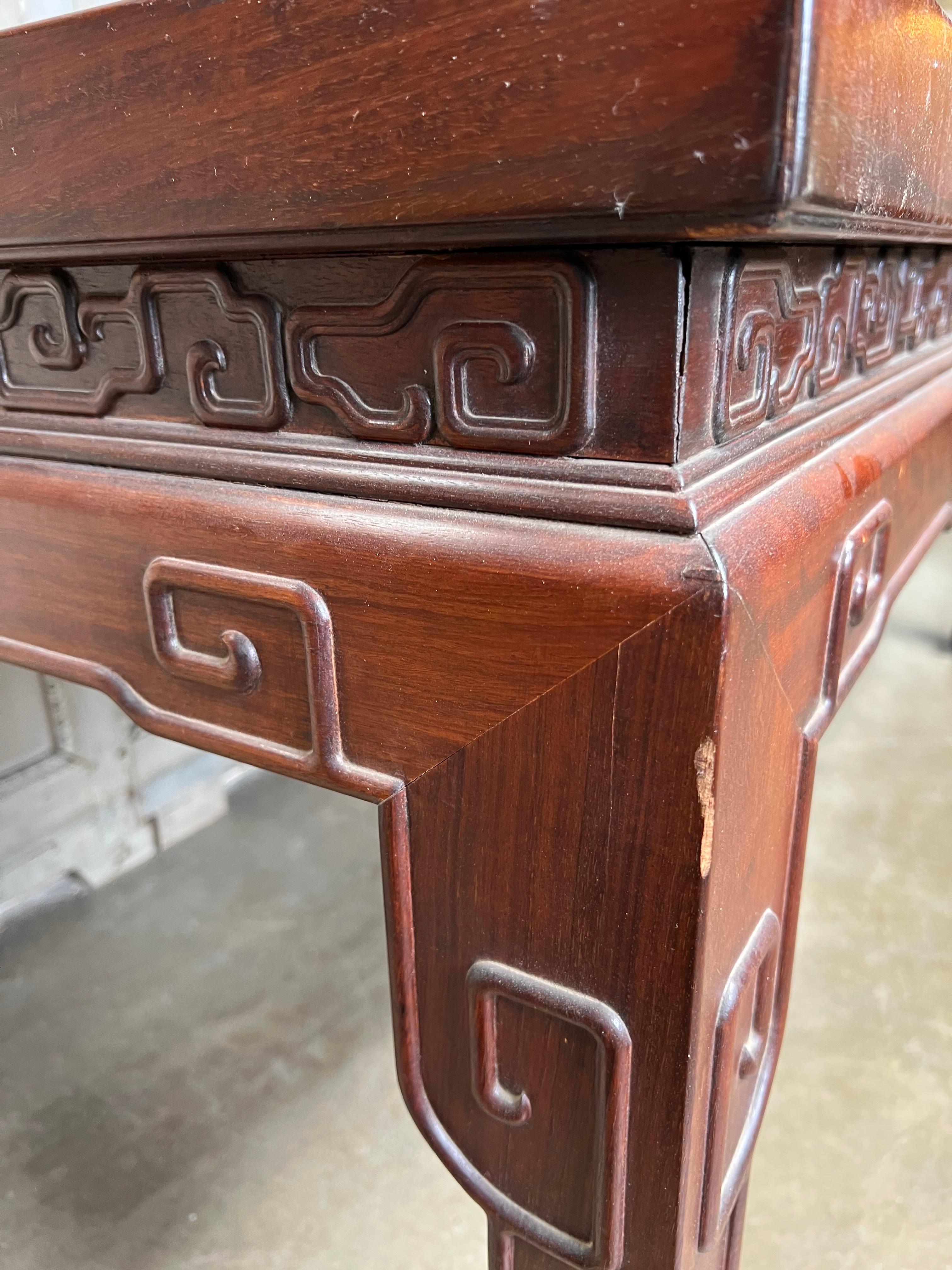 Mid-20th Century Large Chinese Rosewood Center Table For Sale 8