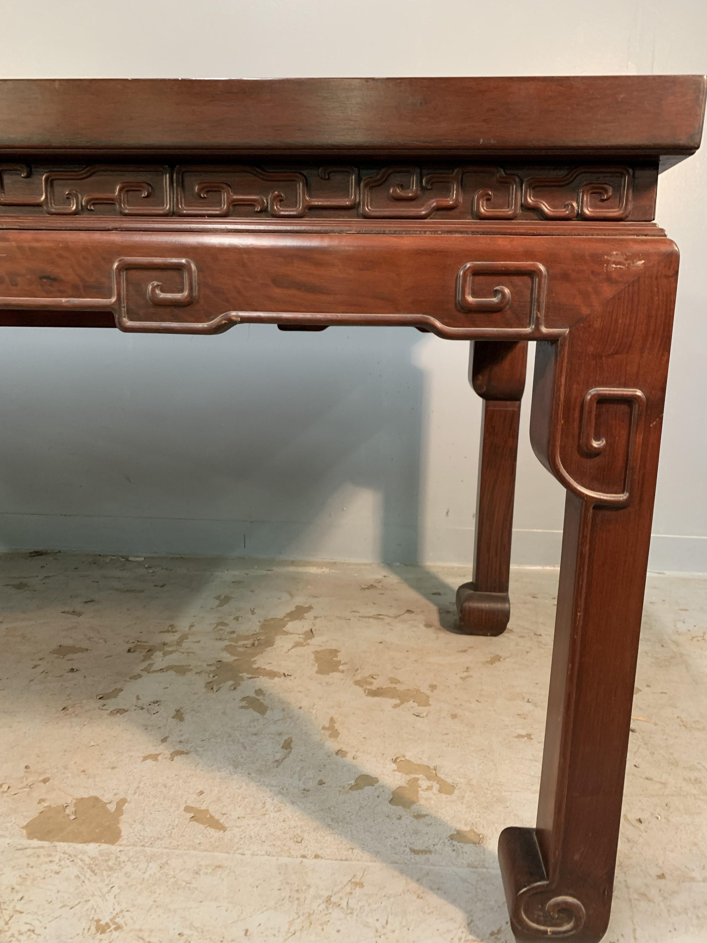 Ming Mid-20th Century Large Chinese Rosewood Center Table For Sale