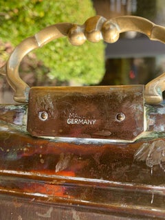 20th Century Large German Brass Tray Coffee Table on Faux Bamboo Stand