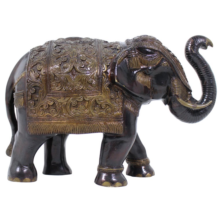 Mid20th Century Large Indian Bronze Elephant at 1stDibs