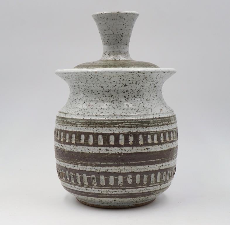 Mid-Century Modern Mid 20th Century Large Joel Edwards Lidded Jar For Sale