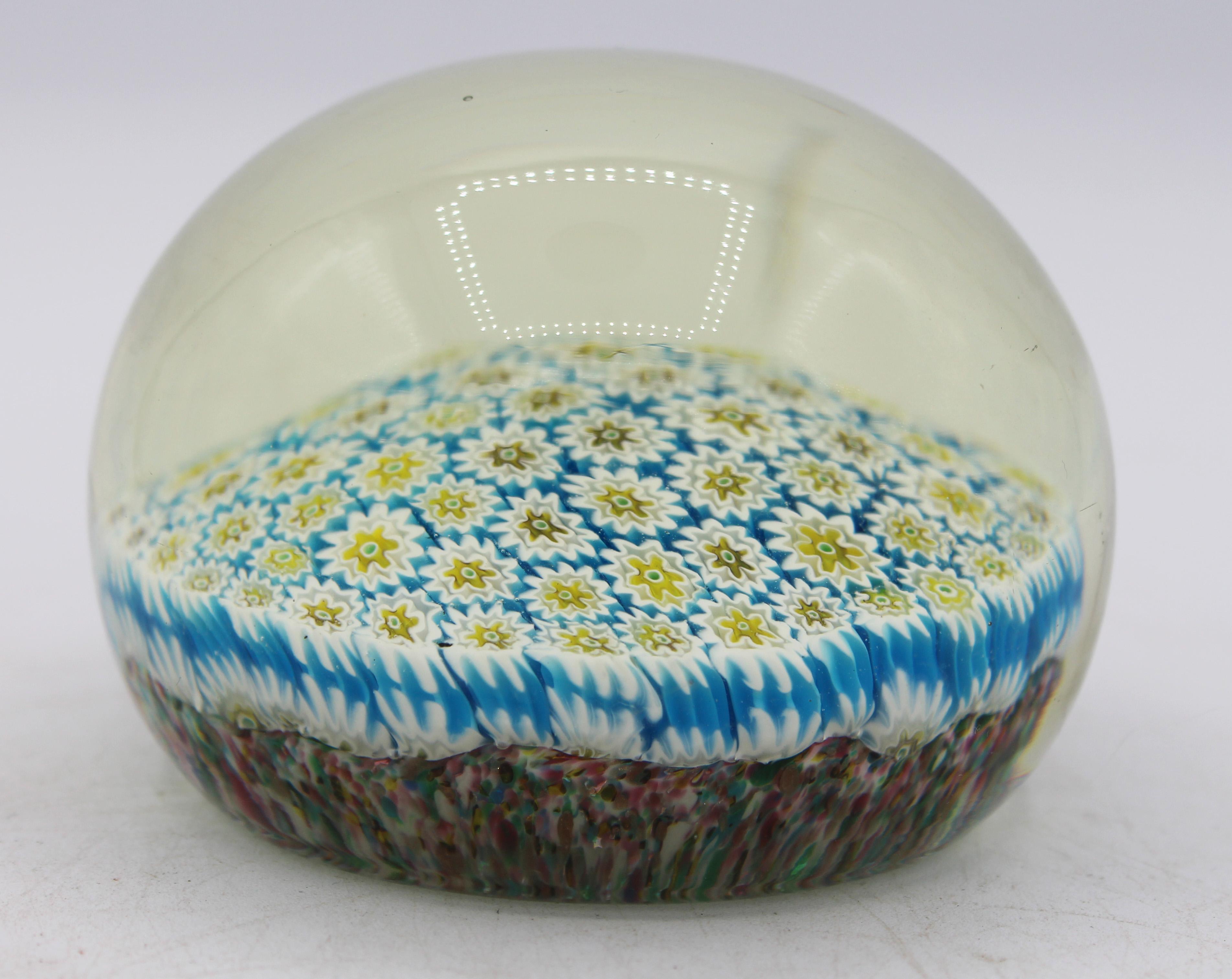 Mid-20th Century Large Murano Glass Millefiori Paperweight In Good Condition For Sale In Chapel Hill, NC