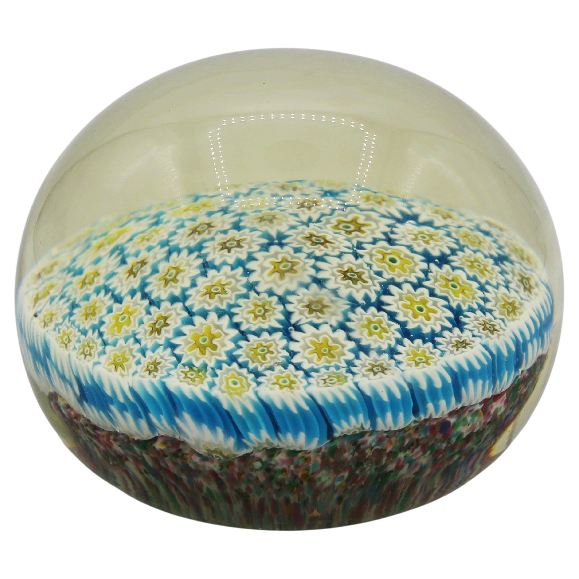 Mid-20th Century Large Murano Glass Millefiori Paperweight