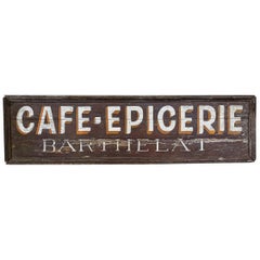 Mid-20th Century Large Original Cafe Epicerie Sign