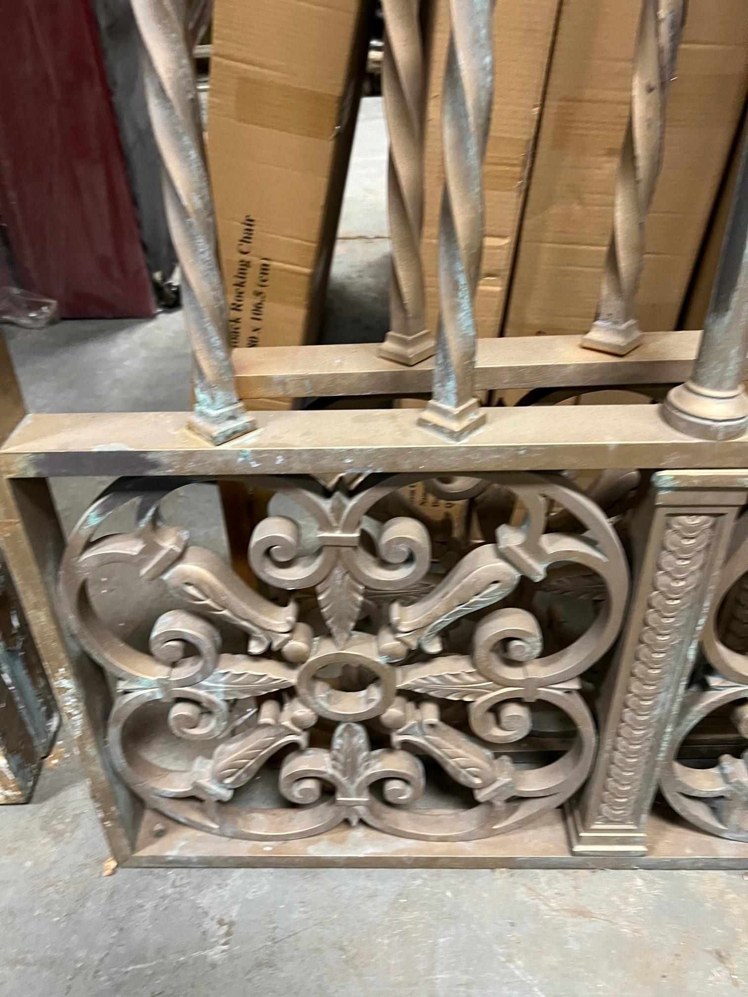 Mid 20th Century Large Pair of Bronze Driveway Entrance Gates with Side Panels   For Sale 9