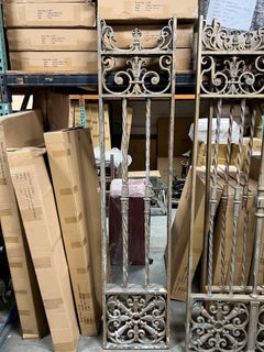 Mid 20th Century Large Pair of Bronze Driveway Entrance Gates with Side Panels