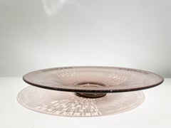Mid-20th Century Large Sand Blasted Pink Platter Signed Schneider