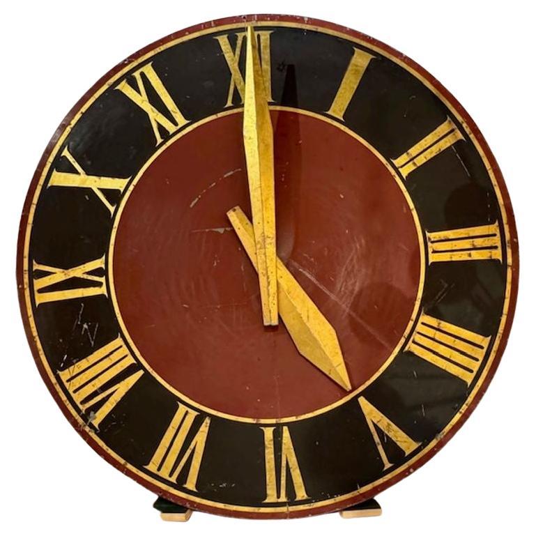 Mid 20th Century Large Scale French Metal Clock Face For Sale