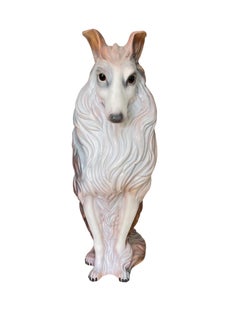 Mid 20th Century Large Scale Terracotta Collie Dog Statue