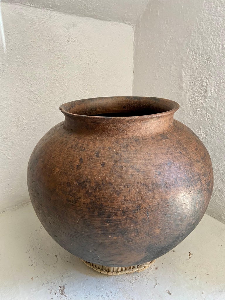 Fired Mid 20th Century Large Water Pot from Mexico For Sale
