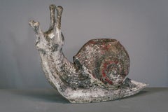Mid-20th Century Large Weathered Garden Snail Statue