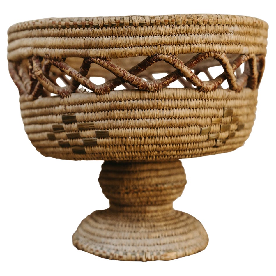 mid 20th century large wicker bowl ...