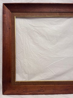 Mid 20th Century Large Wormy Chestnut Modernist Style Picture Frame 36 x 24