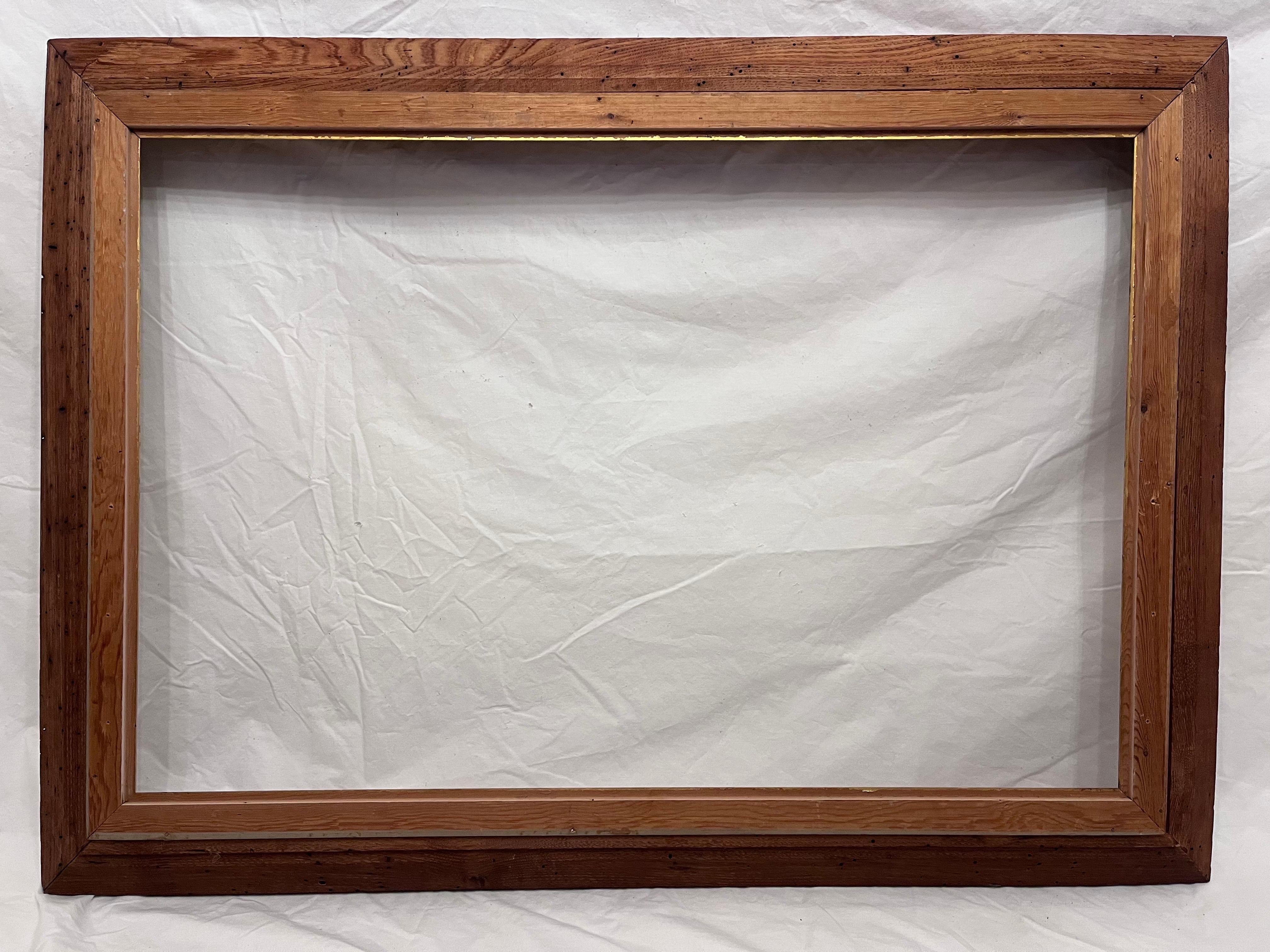 Wood Mid 20th Century Large Wormy Chestnut Modernist Style Picture Frame 36 x 24 For Sale