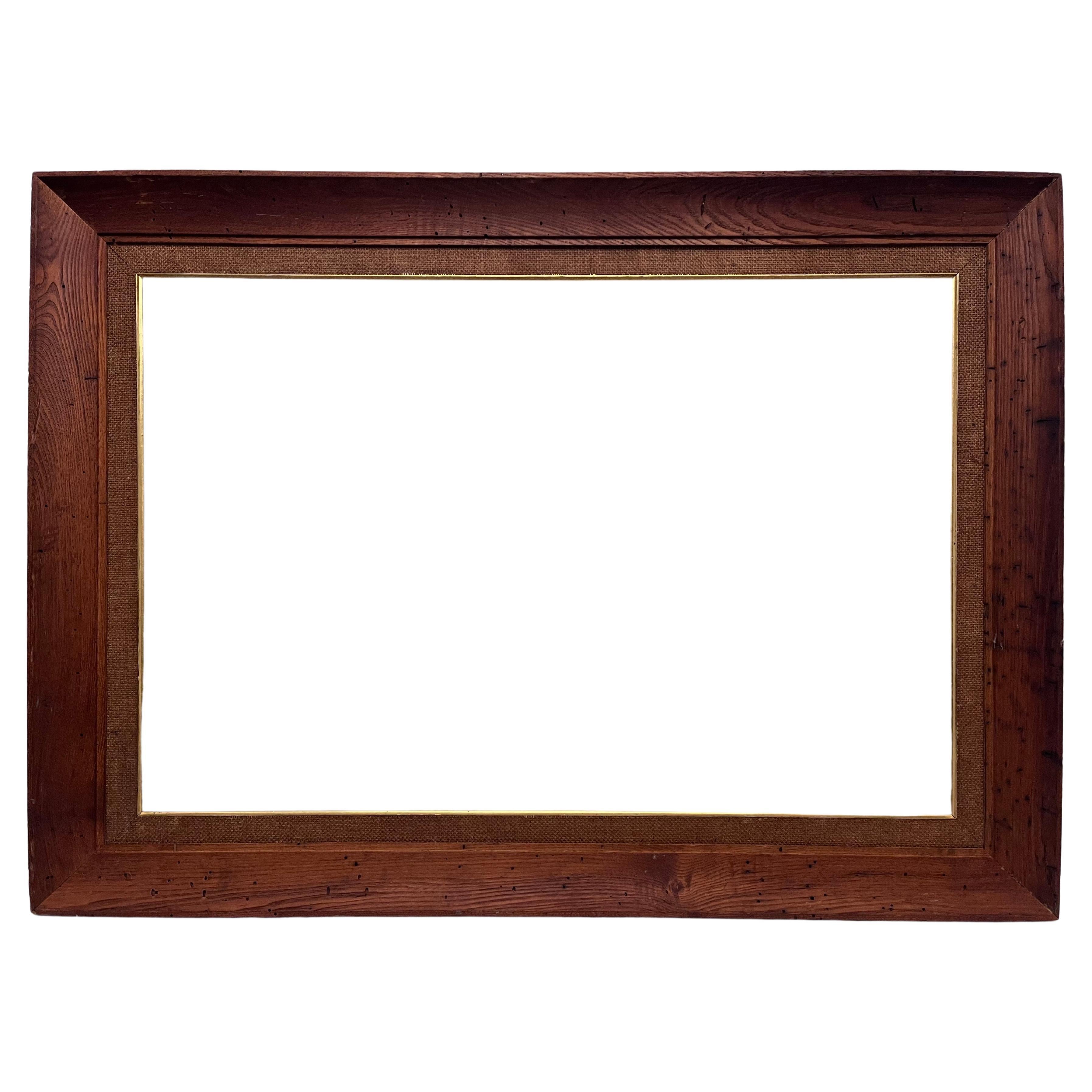 Mid 20th Century Large Wormy Chestnut Modernist Style Picture Frame 36 x 24 For Sale