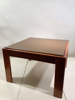 Mid-20th Century Leather and Wood Coffee Table, Circa 1960, France